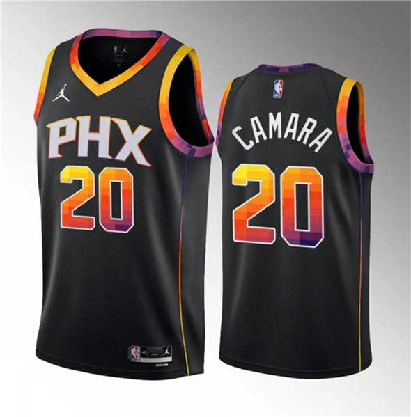 Men's Phoenix Suns #20 Toumani Camara Black 2023 Draft Statement Edition Stitched Basketball Jersey Dzhi